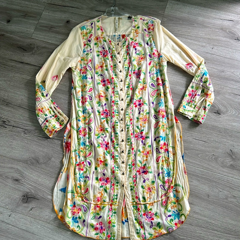 💐EUC Arrata (looks like Johnny Was) Silent Journey long tunic/ dress.